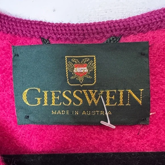 Vintage Giesswein Austrian Wool Jacket Pink Boiled Wool Made in Austria S/M - Picture 5 of 14